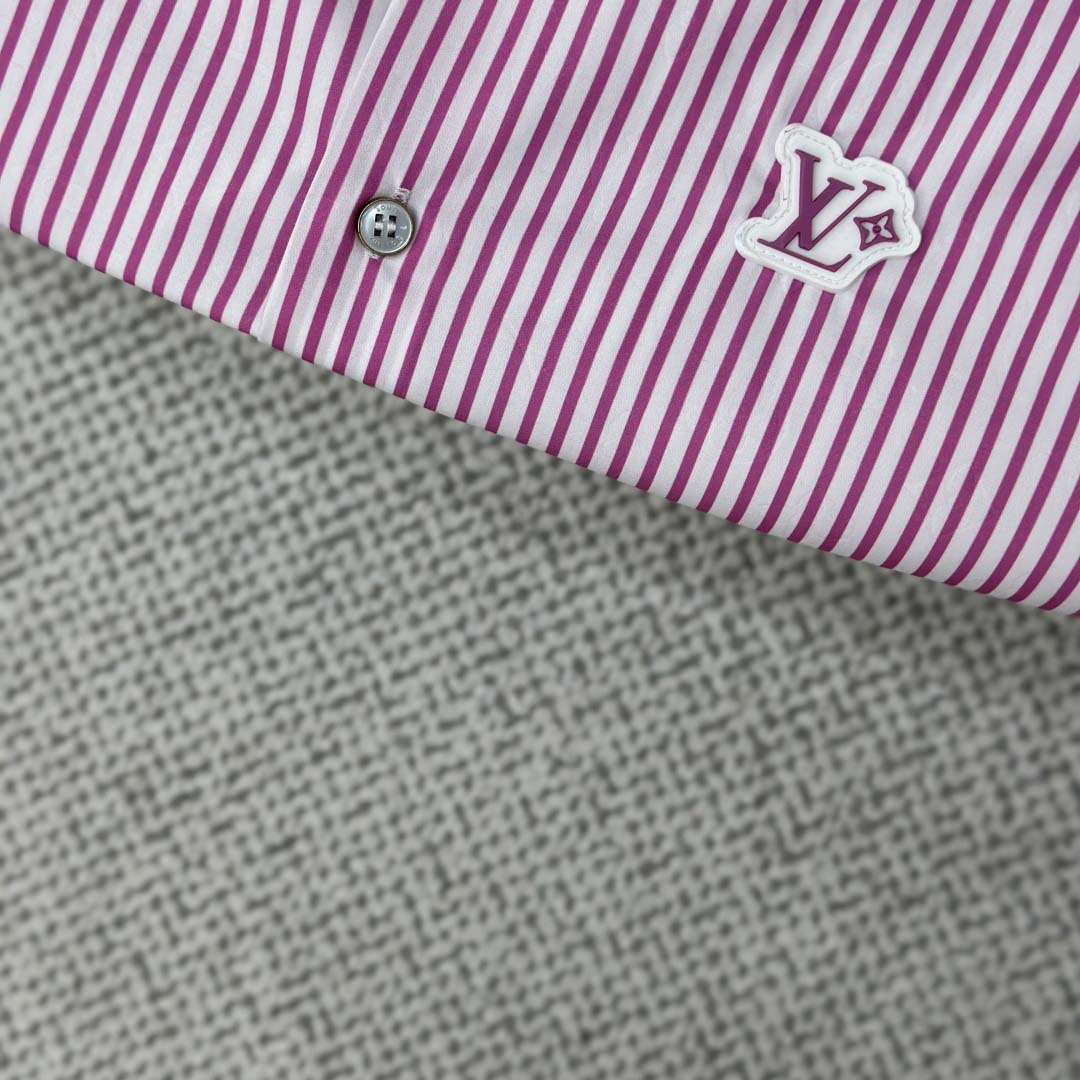 Louis Vuitton Monogram Striped Short-Sleeved Shirt   1AHVX7 - EUR FASHION