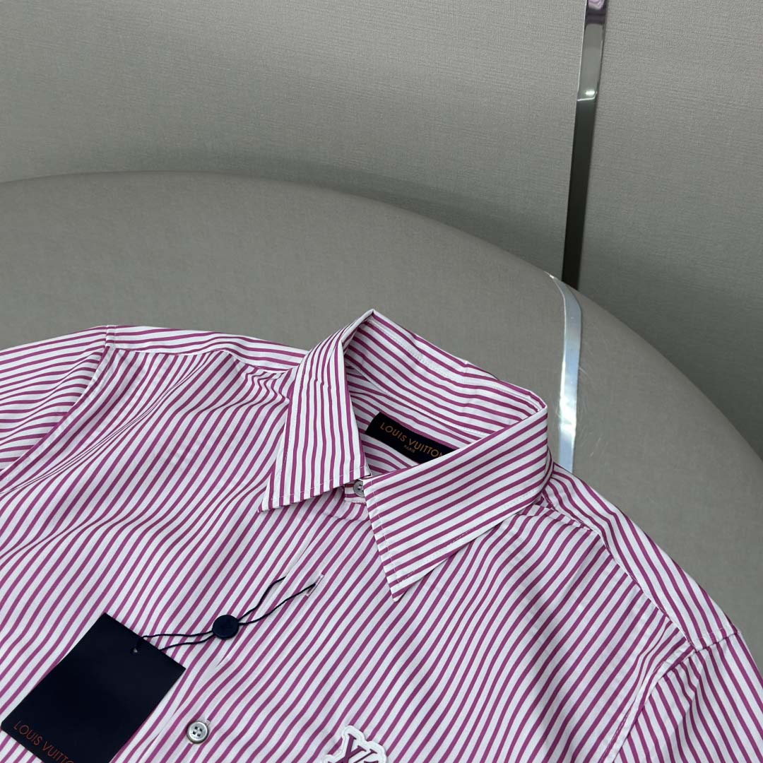 Louis Vuitton Monogram Striped Short-Sleeved Shirt   1AHVX7 - EUR FASHION