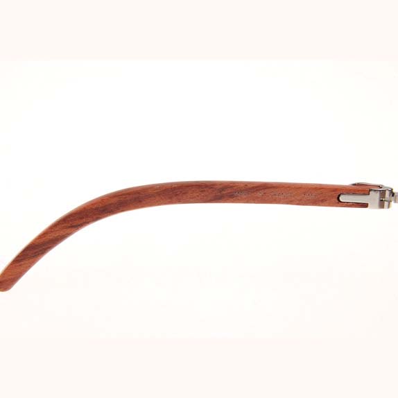 Cartier CT 3524012 Aviator Lens Wood Sunglasses In Silver Brown - EUR FASHION