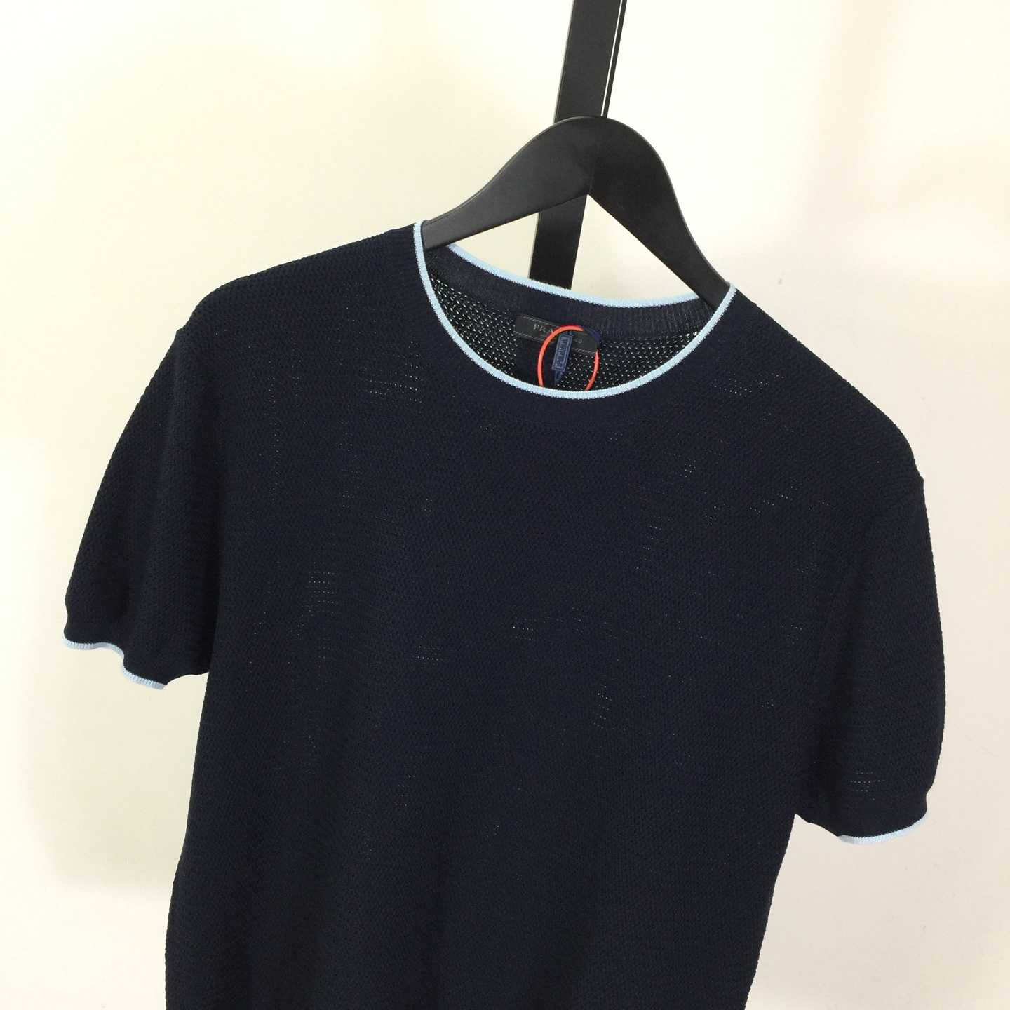 Prada Blue T-Shirt In Silk And Cotton - EUR FASHION