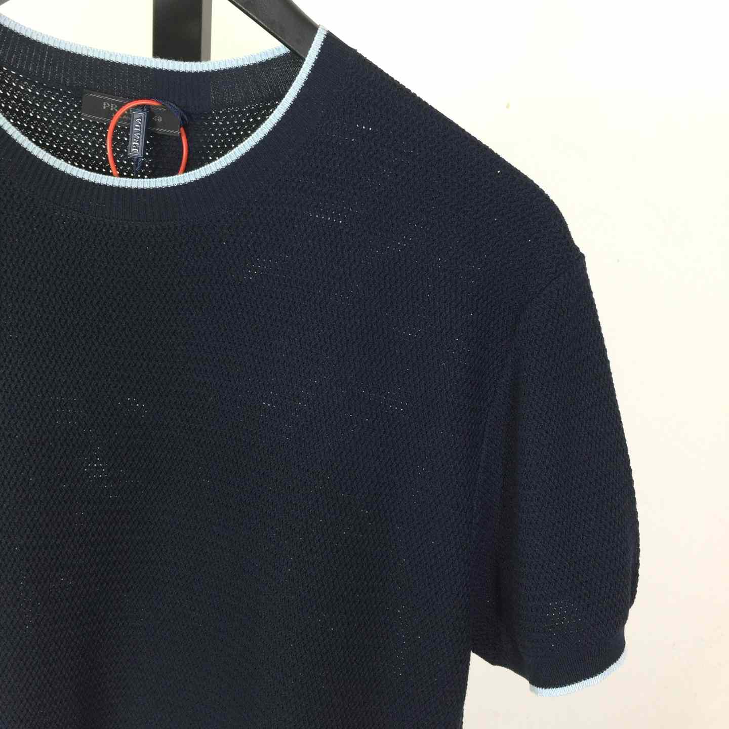 Prada Blue T-Shirt In Silk And Cotton - EUR FASHION