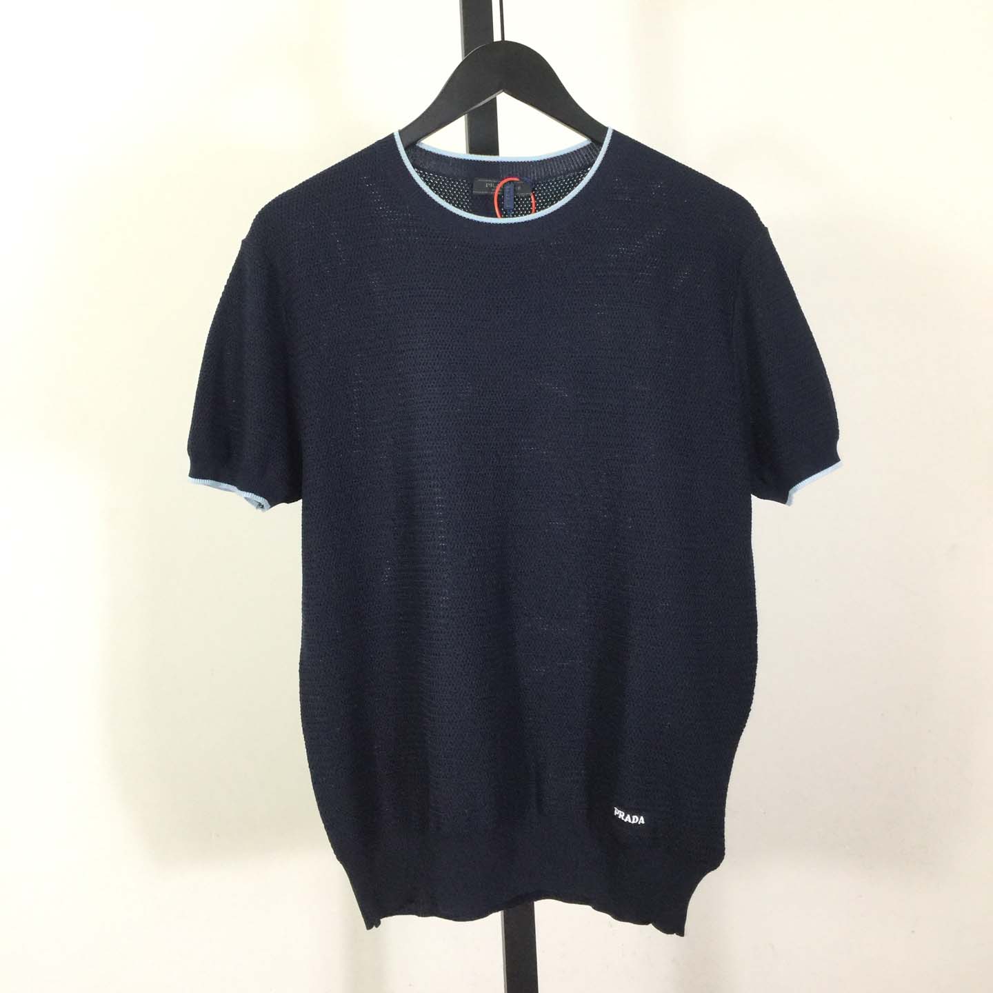 Prada Blue T-Shirt In Silk And Cotton - EUR FASHION