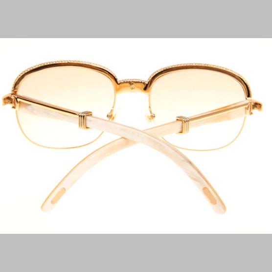 Cartier CT_1116679 Diamond White Buffalo Sunglasses In Gold Brown - EUR FASHION
