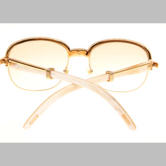 Cartier CT_1116679 Diamond White Buffalo Sunglasses In Gold Brown - EUR FASHION