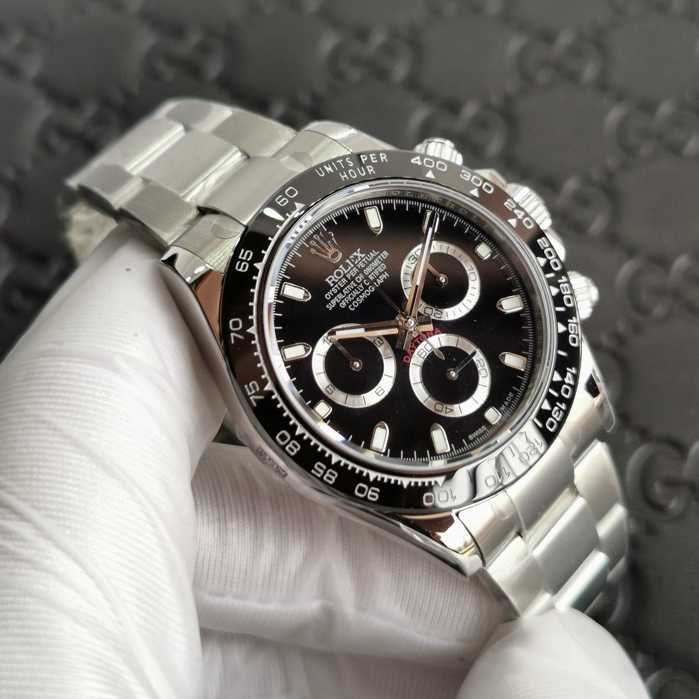 Rolex Cosmograph Daytona Stainless Steel Black Dial Watch 116500 - EUR FASHION