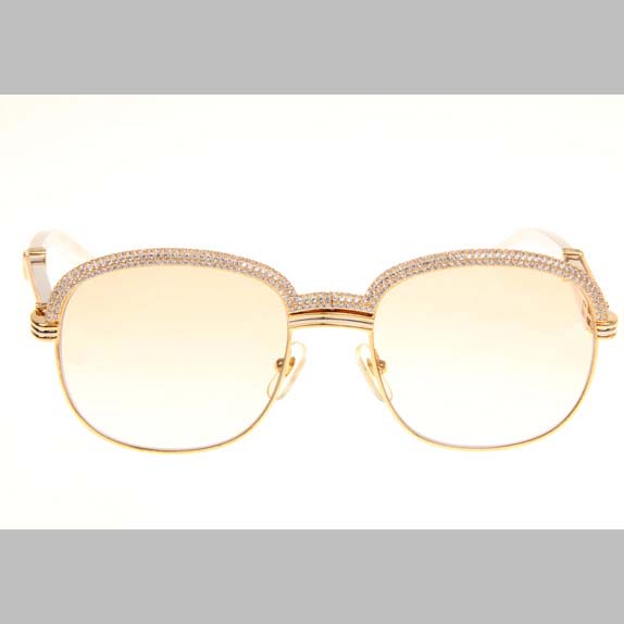 Cartier CT_1116679 Diamond Silver Diamond Stainless Steel Sunglasses In Gold Brown - EUR FASHION