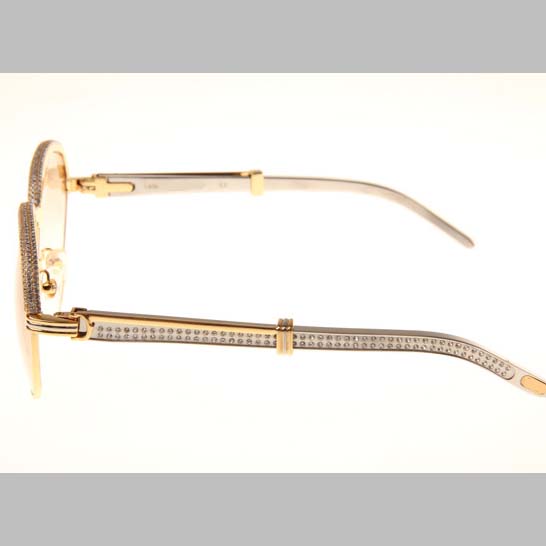 Cartier CT_1116679 Diamond Silver Diamond Stainless Steel Sunglasses In Gold Brown - EUR FASHION