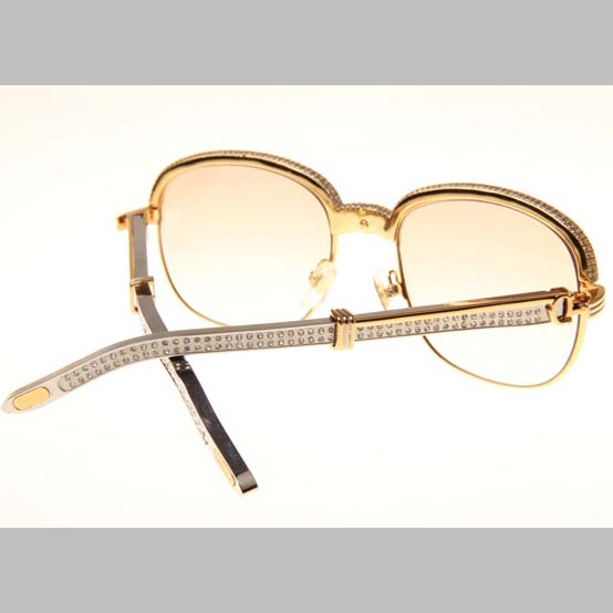 Cartier CT_1116679 Diamond Silver Diamond Stainless Steel Sunglasses In Gold Brown - EUR FASHION