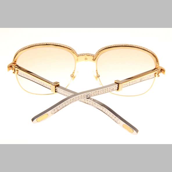 Cartier CT_1116679 Diamond Silver Diamond Stainless Steel Sunglasses In Gold Brown - EUR FASHION