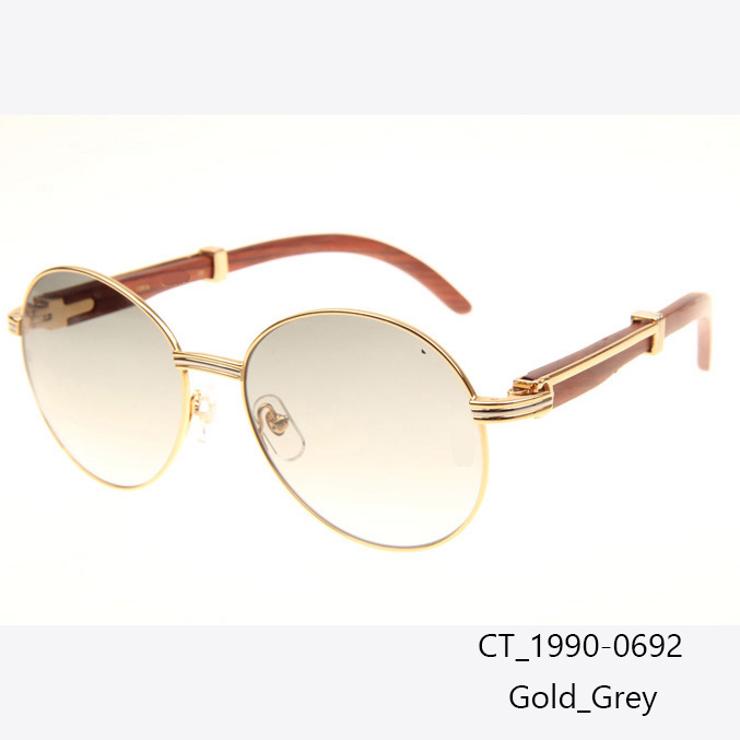 Cartier CT1990-0692 Wood Sunglasses In Gold Grey - EUR FASHION