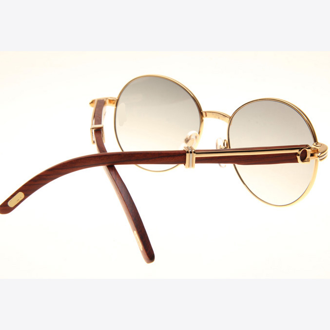 Cartier CT1990-0692 Wood Sunglasses In Gold Grey - EUR FASHION