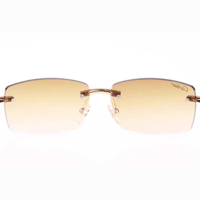 Cartier CT 3524012 Big Diamond Red Wood Sunglasses In Gold Brown - EUR FASHION
