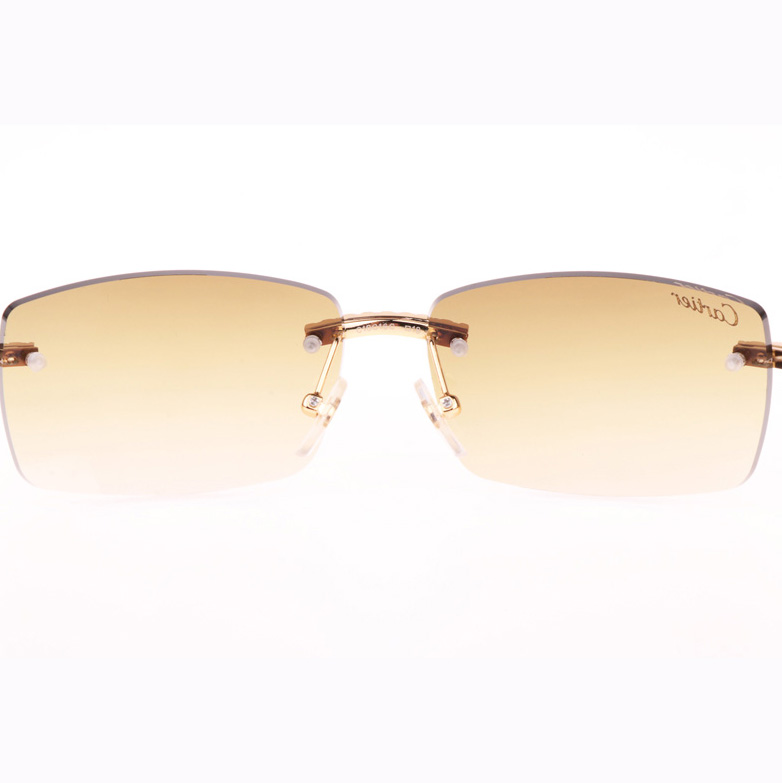 Cartier CT 3524012 Big Diamond Green Wood Sunglasses In Gold Brown - EUR FASHION