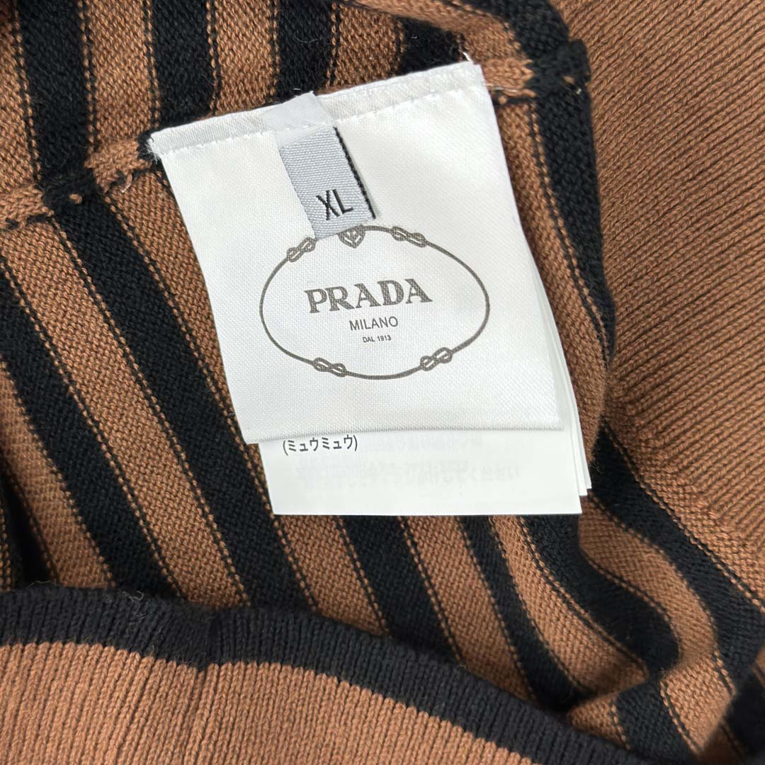 Prada Striped Cotton Polo Shirt - EUR FASHION