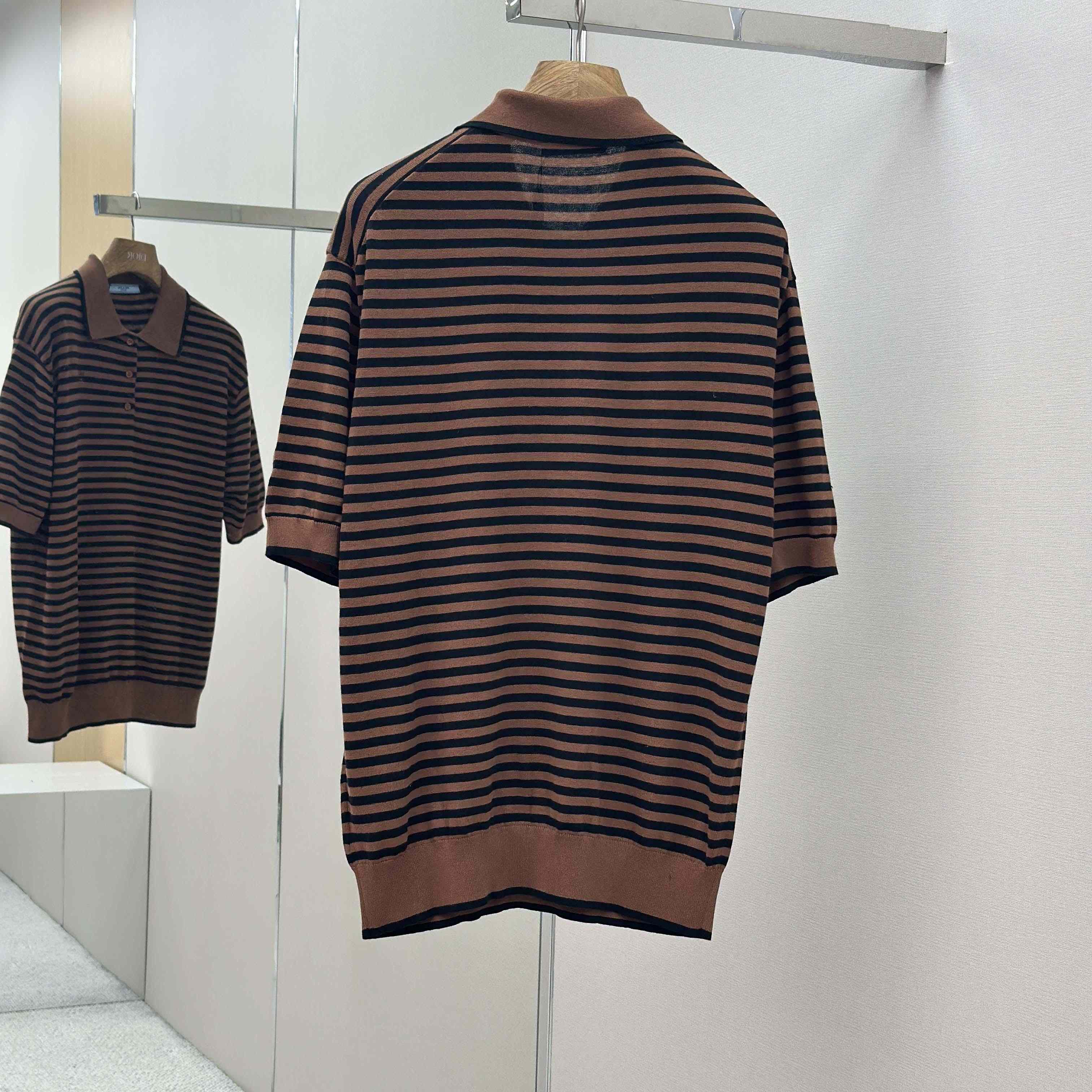 Prada Striped Cotton Polo Shirt - EUR FASHION