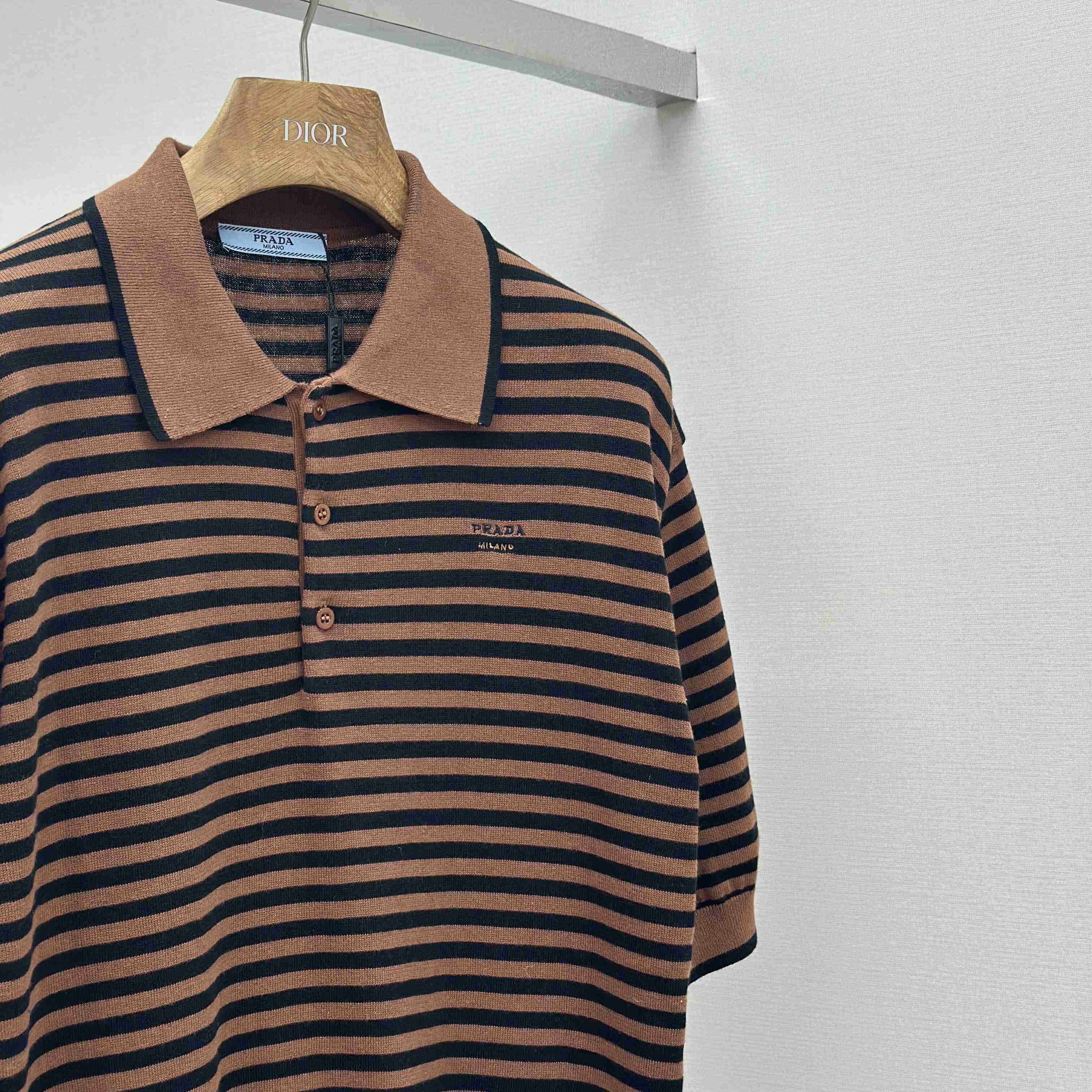 Prada Striped Cotton Polo Shirt - EUR FASHION