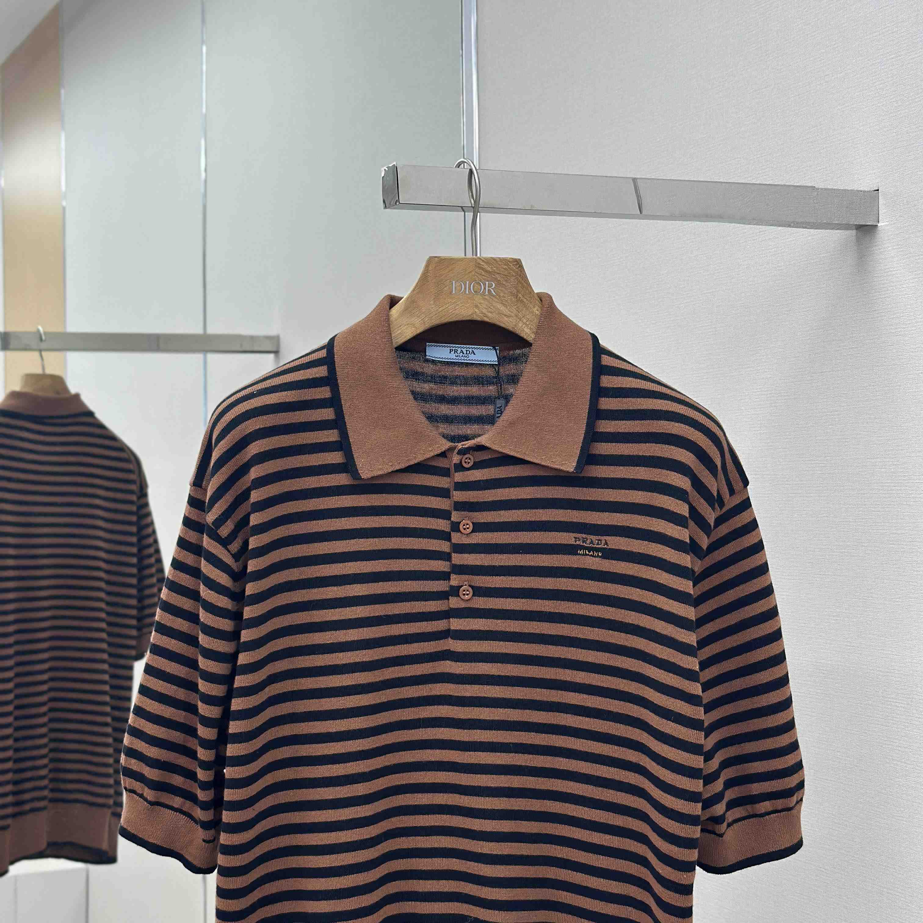 Prada Striped Cotton Polo Shirt - EUR FASHION