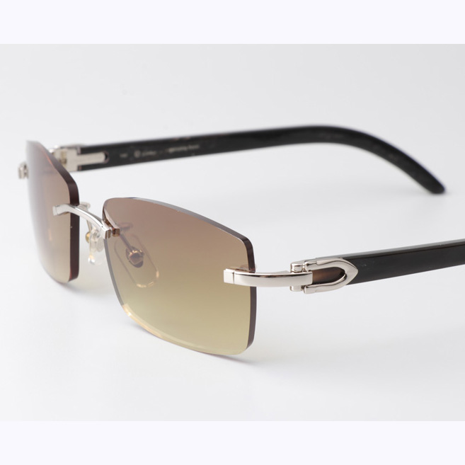 Cartier CT_3524012 Black Buffalo Sunglasses In Silver Brown - EUR FASHION