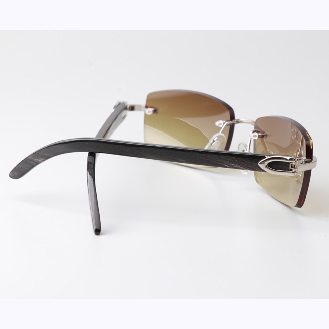 Cartier CT_3524012 Black Buffalo Sunglasses In Silver Brown - EUR FASHION