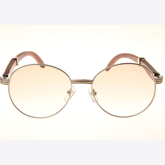 Cartier CT1990-0692 Wood Sunglasses In Silver Brown - EUR FASHION