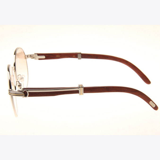 Cartier CT1990-0692 Wood Sunglasses In Silver Brown - EUR FASHION