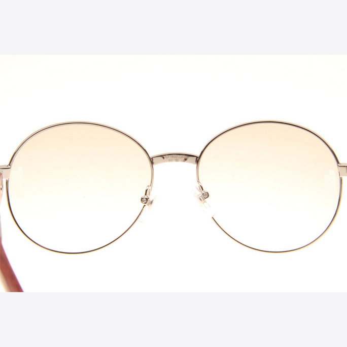 Cartier CT1990-0692 Wood Sunglasses In Silver Brown - EUR FASHION