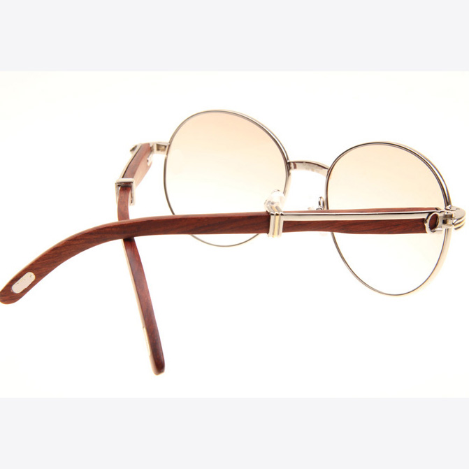 Cartier CT1990-0692 Wood Sunglasses In Silver Brown - EUR FASHION