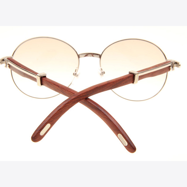 Cartier CT1990-0692 Wood Sunglasses In Silver Brown - EUR FASHION