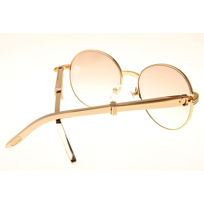Cartier CT1990-0692 Gold Stainless Steel Sunglasses In Gold Brown - EUR FASHION
