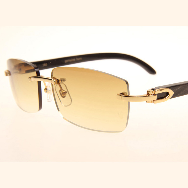 Cartier CT_3524012 Black Grey Buffalo Sunglasses In Gold Brown - EUR FASHION