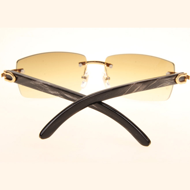Cartier CT_3524012 Black Grey Buffalo Sunglasses In Gold Brown - EUR FASHION