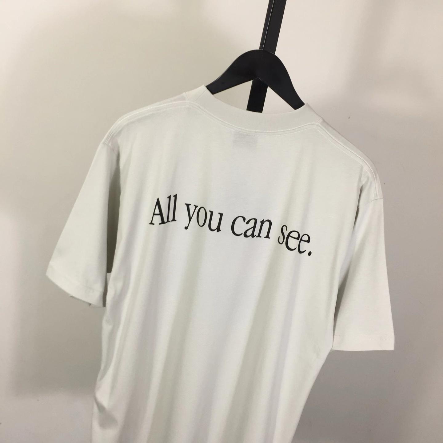 Balenciaga 360 Sunglasses T-Shirt Medium Fit In Dirty White Dry Jersey - EUR FASHION