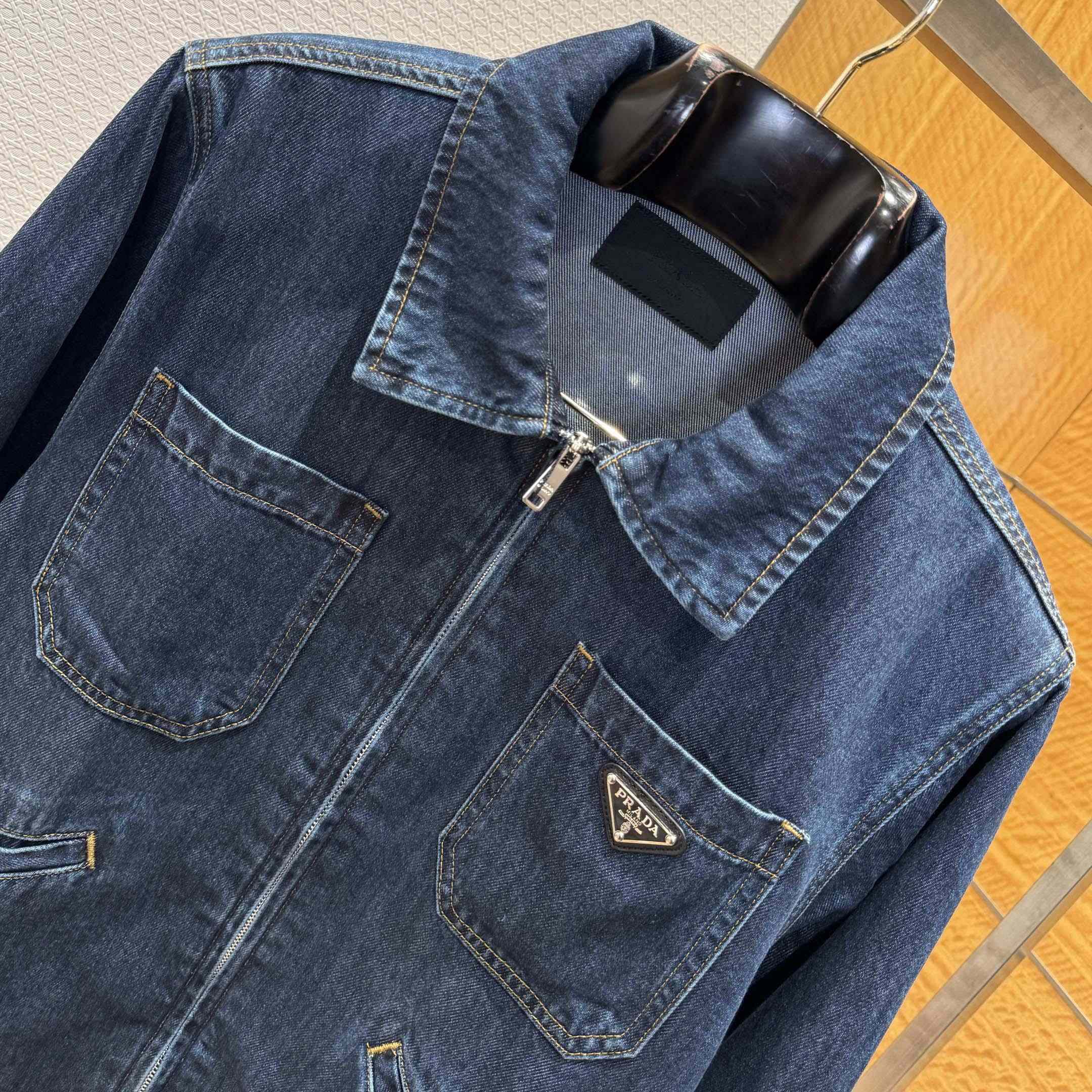 Prada Light Denim Zipper Jacket - EUR FASHION