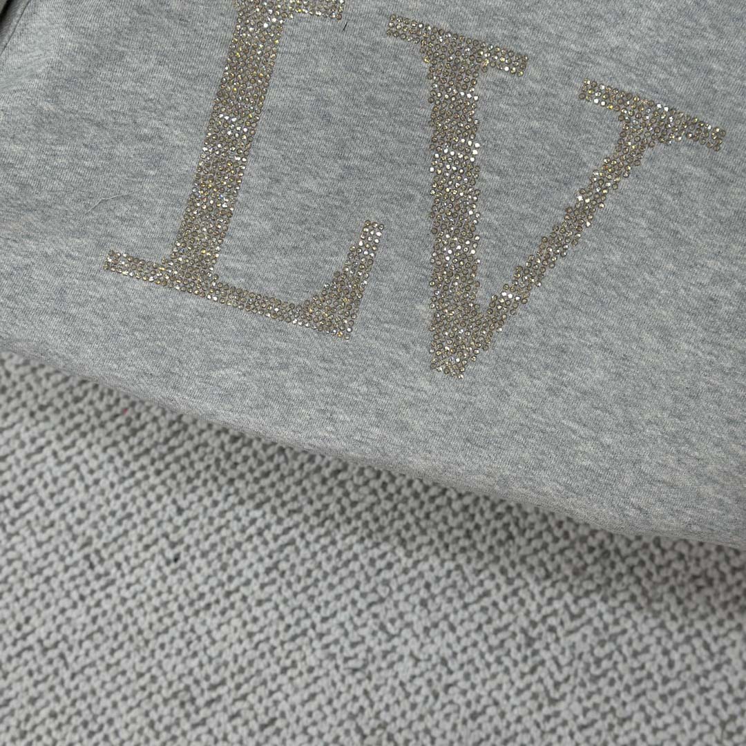 Louis Vuitton Rhinestone Signature Hoodie   1AIBLF - EUR FASHION