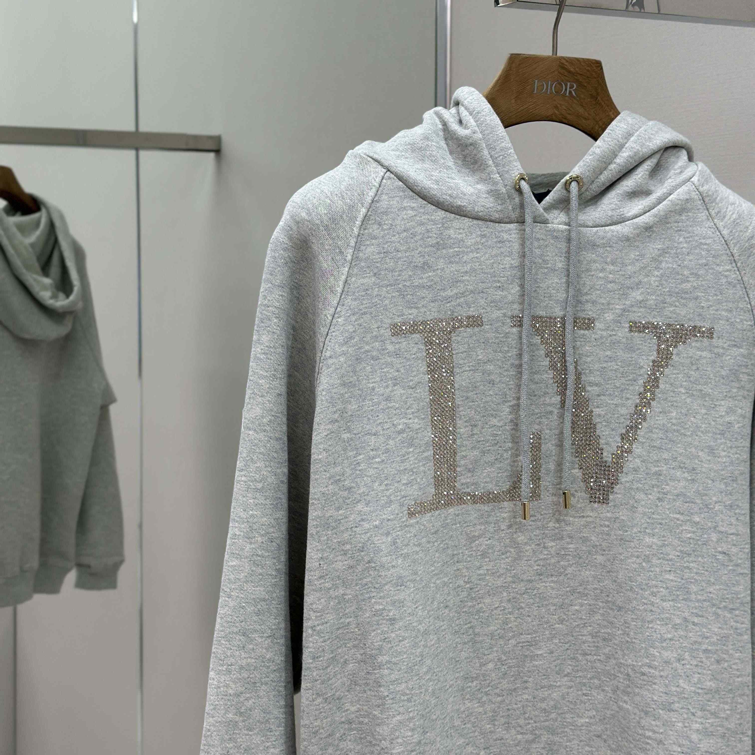 Louis Vuitton Rhinestone Signature Hoodie   1AIBLF - EUR FASHION