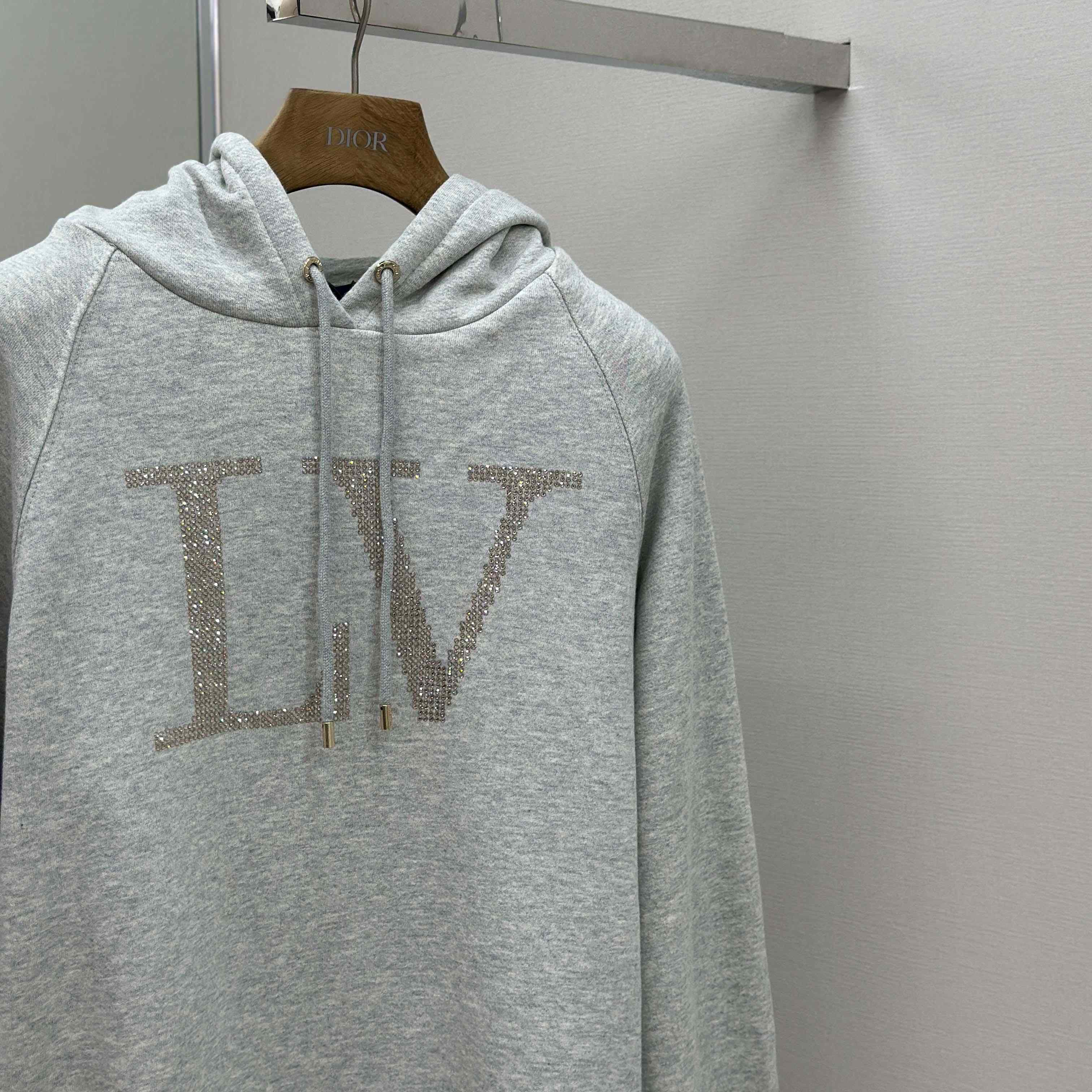 Louis Vuitton Rhinestone Signature Hoodie   1AIBLF - EUR FASHION