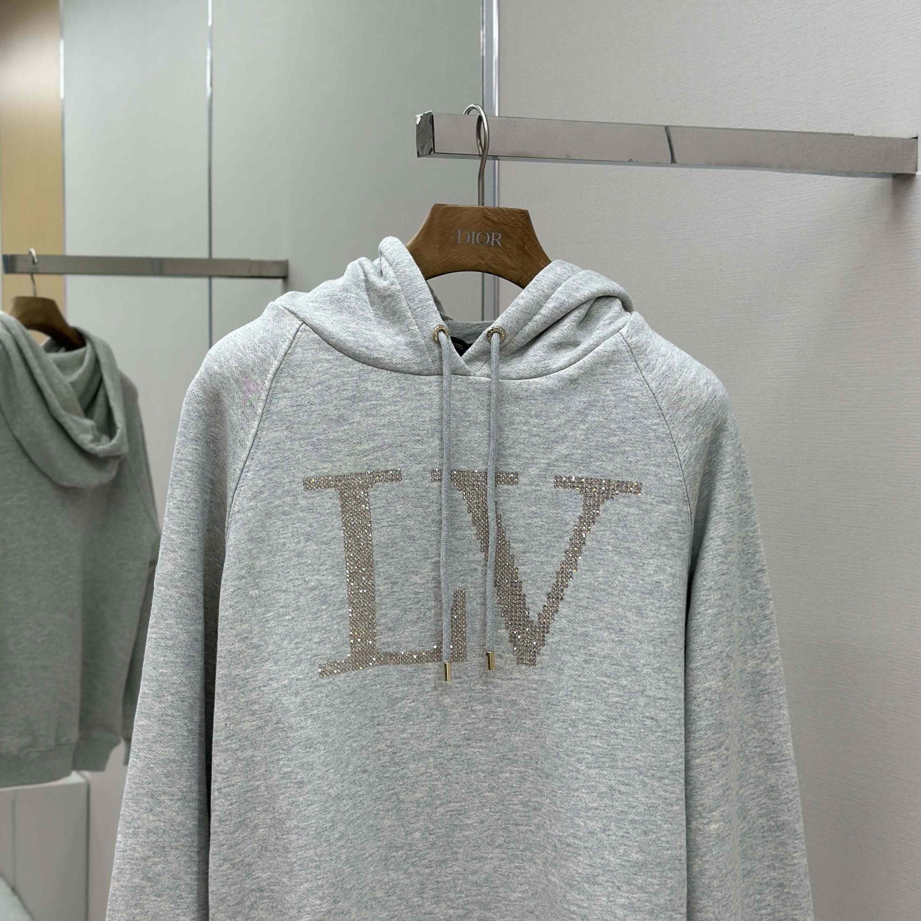 Louis Vuitton Rhinestone Signature Hoodie   1AIBLF - EUR FASHION
