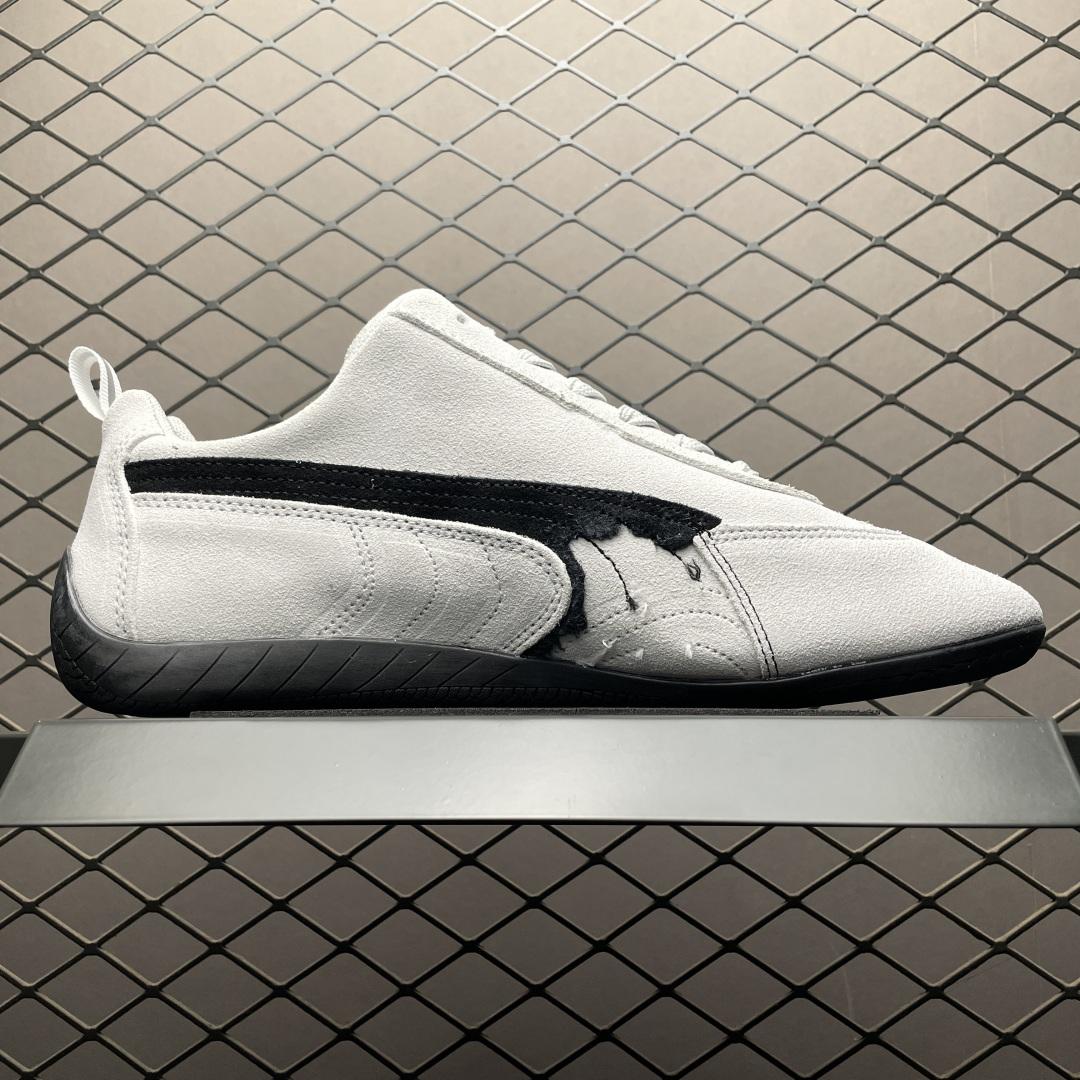 Balenciaga Speedcat Suede Balenciaga In White And Black Distressed Suede Cowskin - EUR FASHION