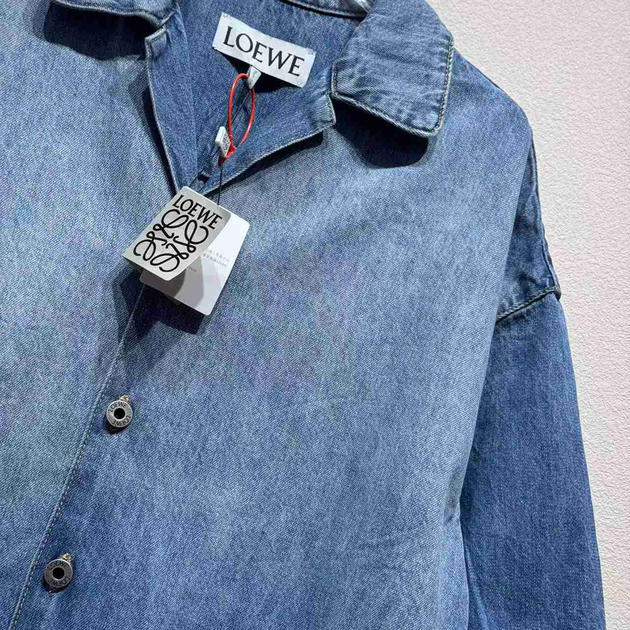 Loewe Anagram Short Sleeve Shirt In Denim - EUR FASHION