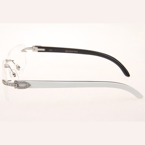 Cartier CT_3524012 Diamond White Mix Black Buffalo Eyeglasses In Silve - EUR FASHION