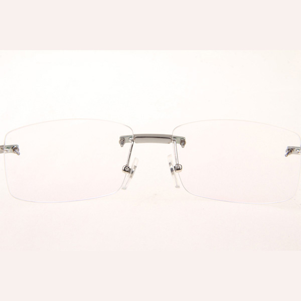 Cartier CT_3524012 Diamond White Mix Black Buffalo Eyeglasses In Silve - EUR FASHION