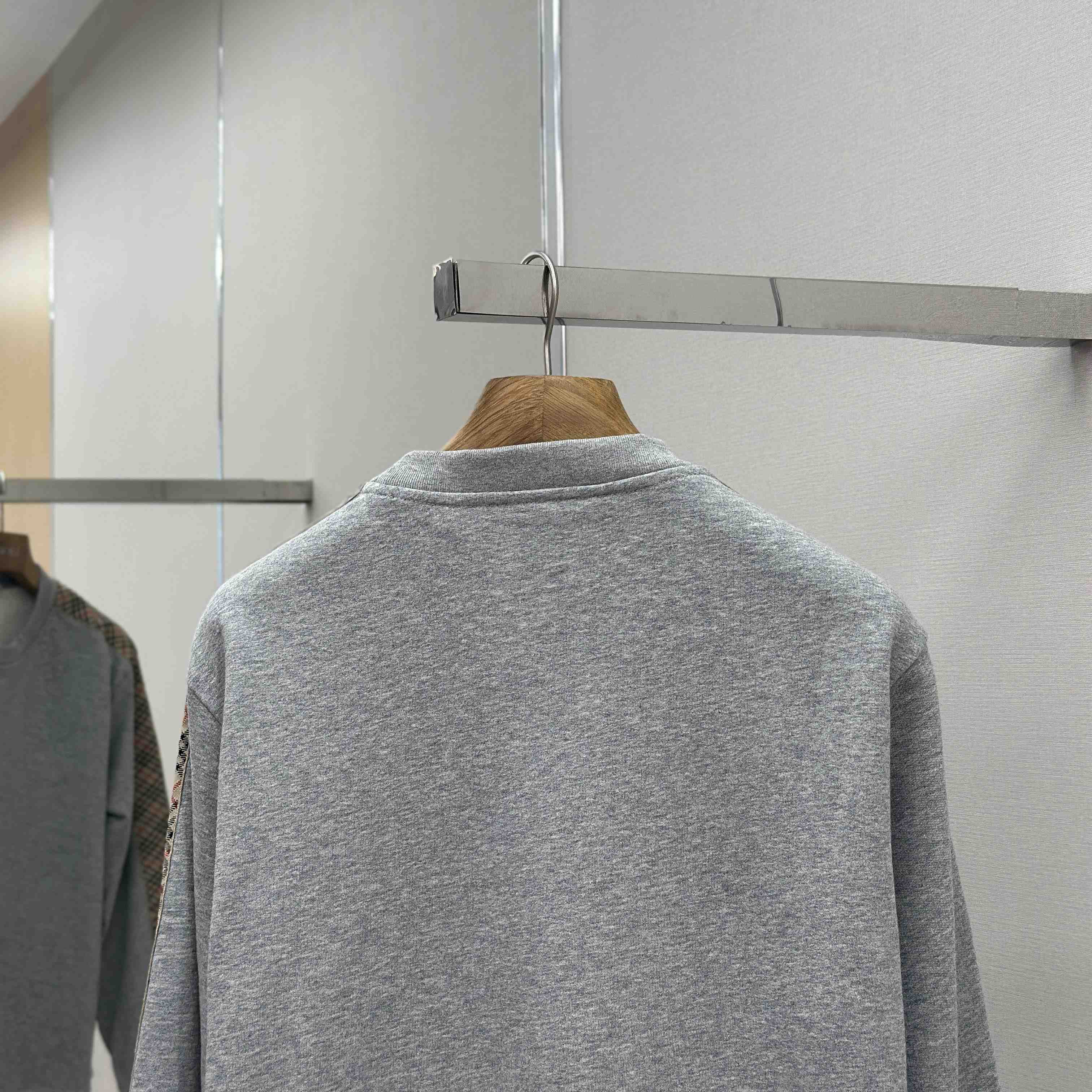 Burberry Check Trim Cotton Sweatshirt - EUR FASHION