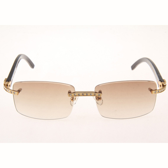Cartier CT_3524012 Diamond Black Buffalo Eyeglasses In Gold Brown - EUR FASHION