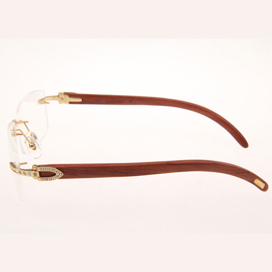 Cartier CT_3524012 Diamond Wood Eyeglasses In Gold - EUR FASHION