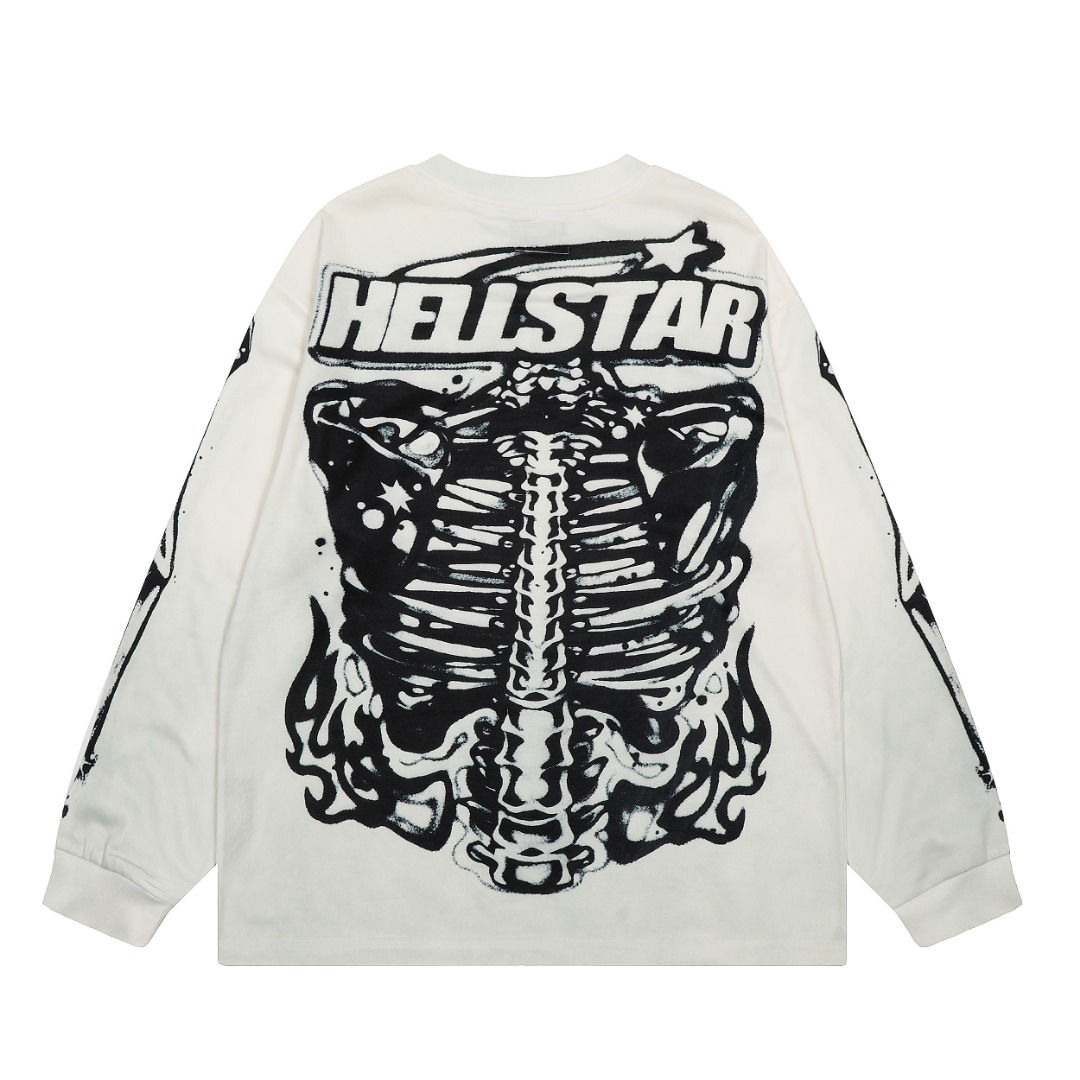 Hellstar Airbrushed Bones Longsleeve Shirt - EUR FASHION