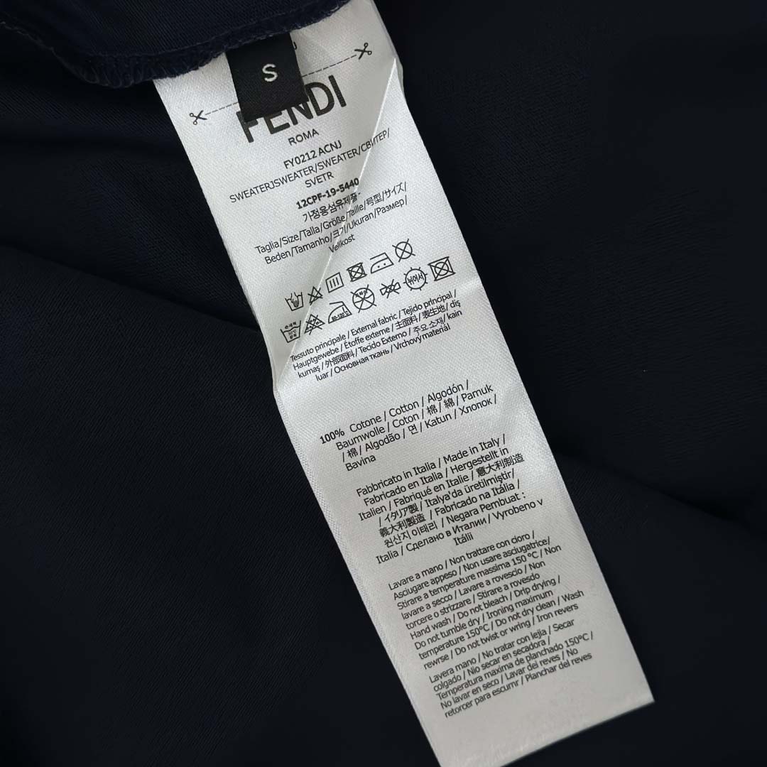 Fendi Dark Blue Cotton T-shirt - EUR FASHION