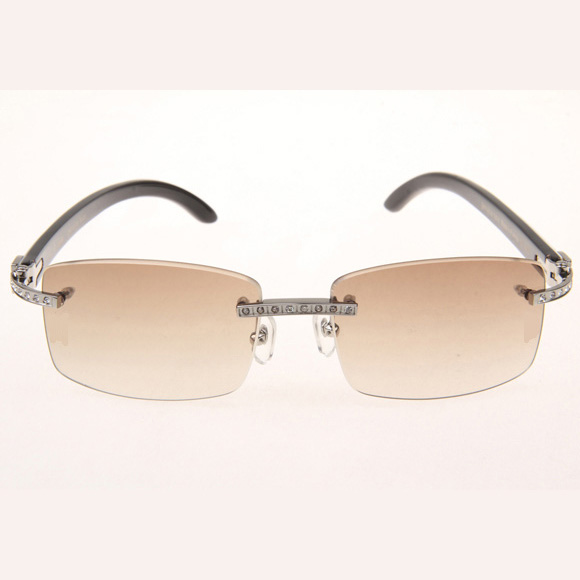 Cartier CT_3524012 Diamond White Mix Black Buffalo Eyeglasses In Silver Brown - EUR FASHION