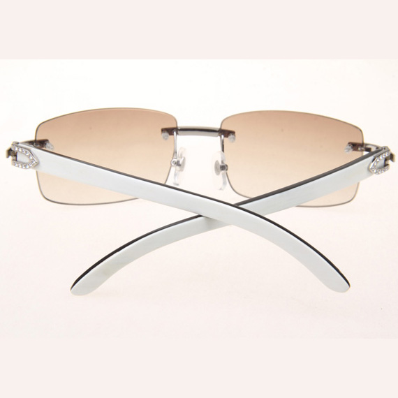 Cartier CT_3524012 Diamond White Mix Black Buffalo Eyeglasses In Silver Brown - EUR FASHION