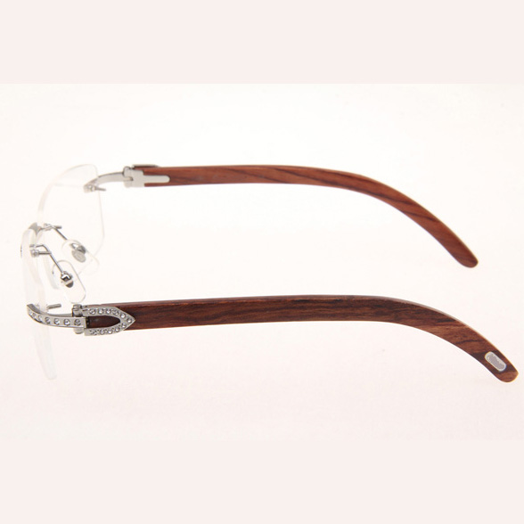 Cartier CT_3524012 Diamond Wood Eyeglasses In Silver - EUR FASHION