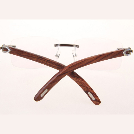 Cartier CT_3524012 Diamond Wood Eyeglasses In Silver - EUR FASHION